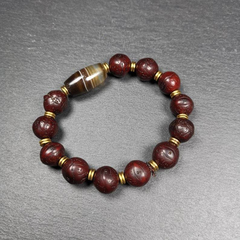 Wrist Mala, Bodhi Seed Beads Bracelet - Gandhanra-ART