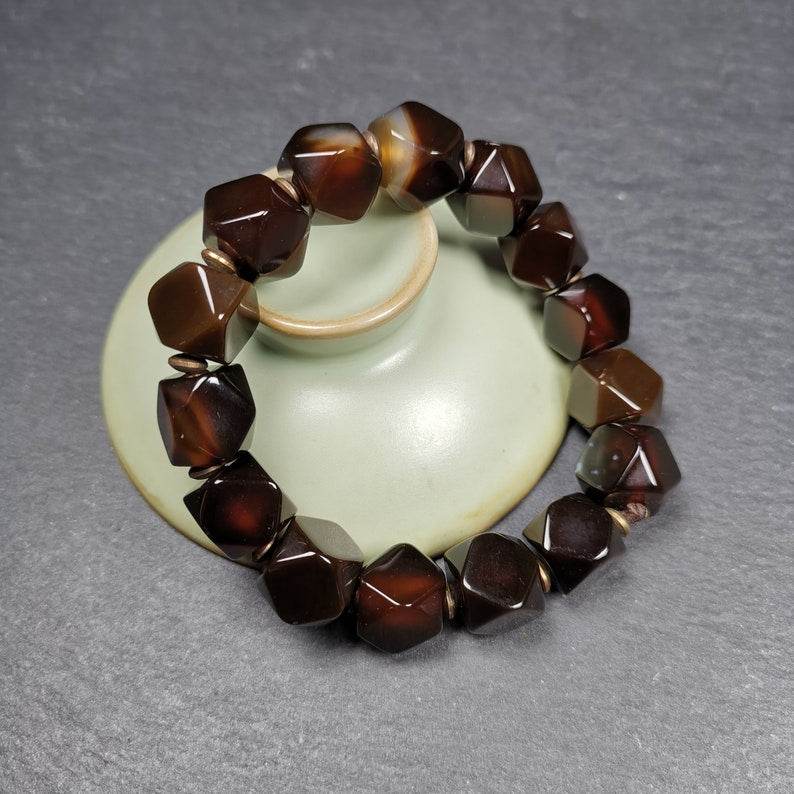 Wrist Mala, Chung Dzi Beads Bracelet - Gandhanra-ART