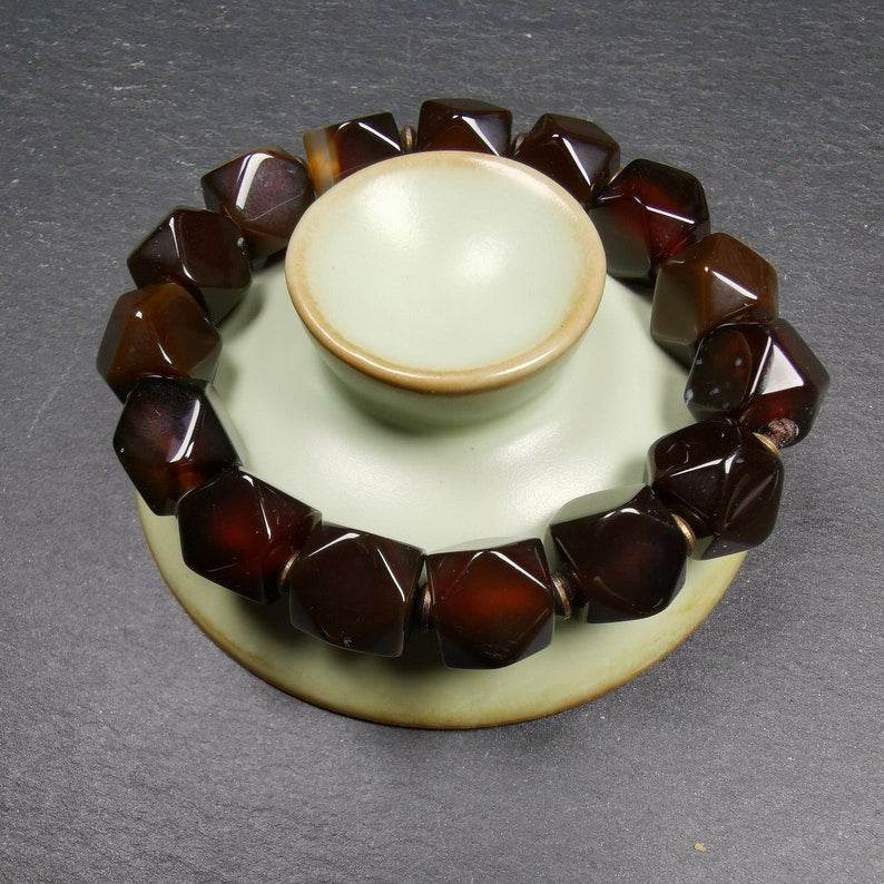 Wrist Mala, Chung Dzi Beads Bracelet - Gandhanra-ART