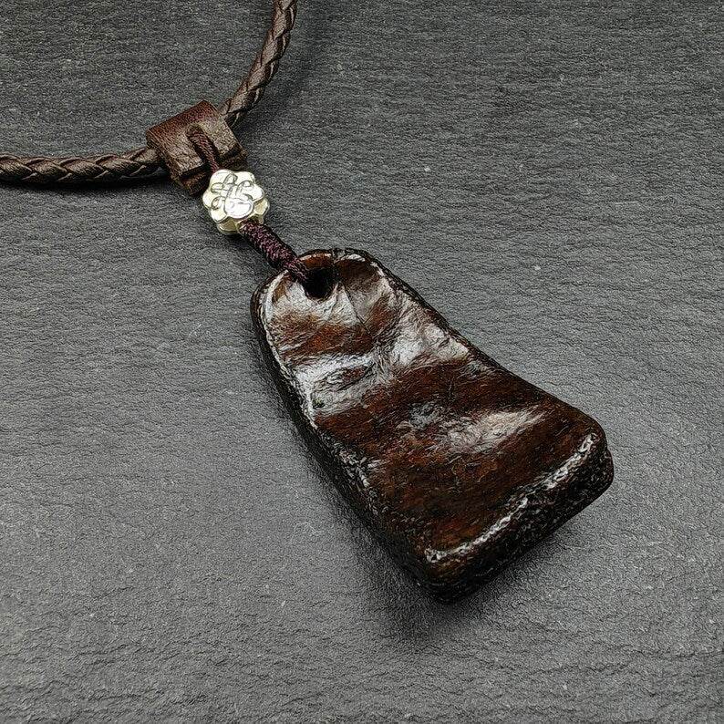 Kapala Pendant Amulet, Inlaid Silver Wire - Gandhanra-ART