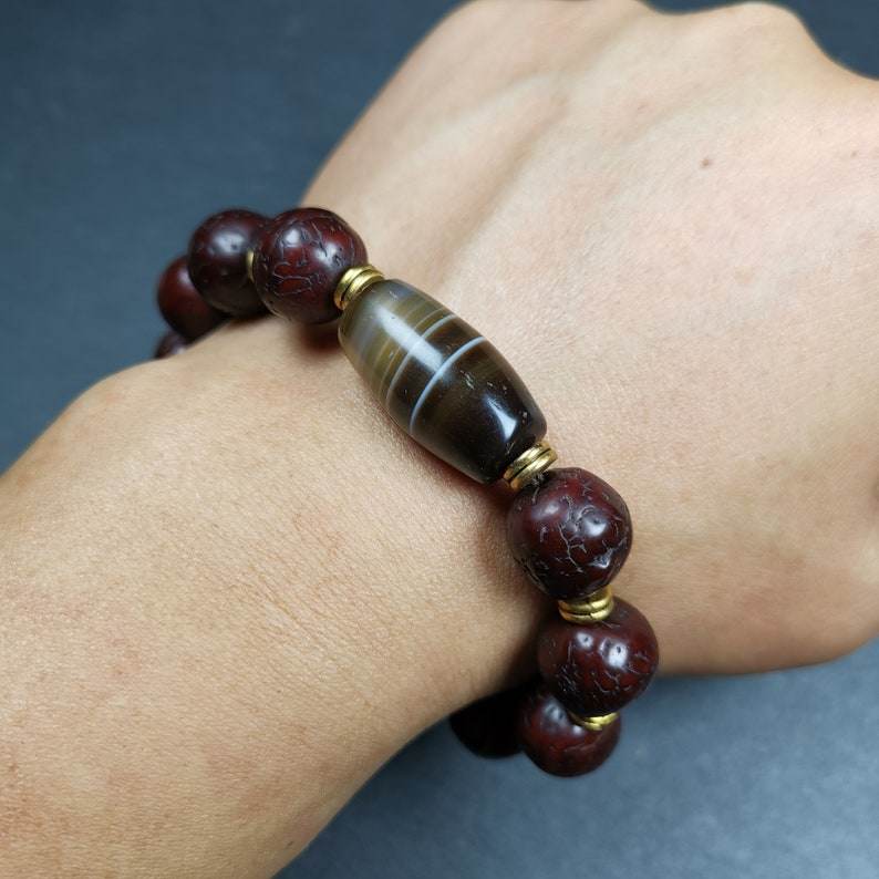 Wrist Mala, Bodhi Seed Beads Bracelet - Gandhanra-ART