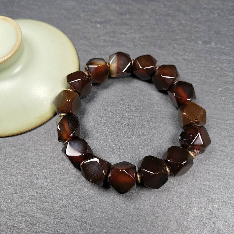 Wrist Mala, Chung Dzi Beads Bracelet - Gandhanra-ART