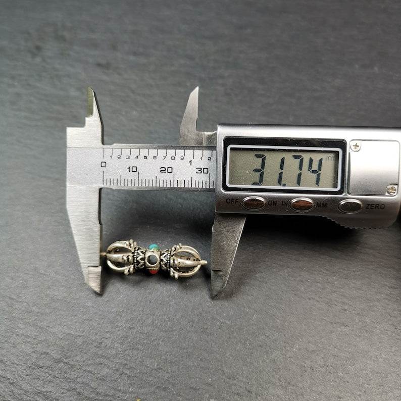 Tibetan Silver Vajra Amulet 32mm × 11mm - Gandhanra-ART