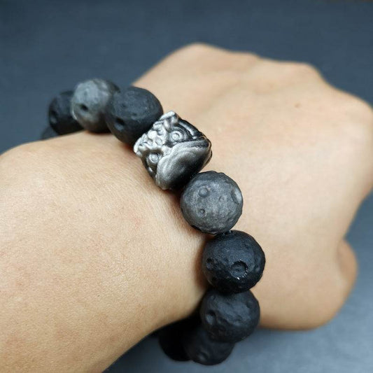 Obsidian Wrist Mala, Prayer Beads Bracelet - Gandhanra-ART