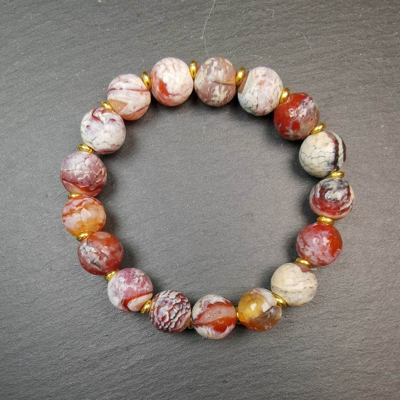 13mm Sugar Agate Beads Wrist Mala - Gandhanra-ART