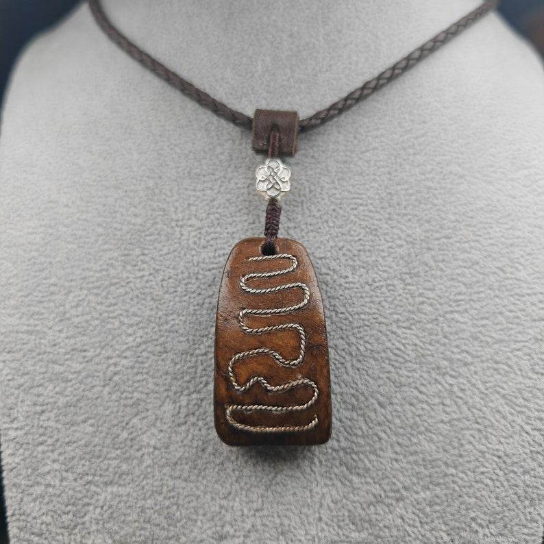 Kapala Pendant Amulet, Inlaid Silver Wire - Gandhanra-ART