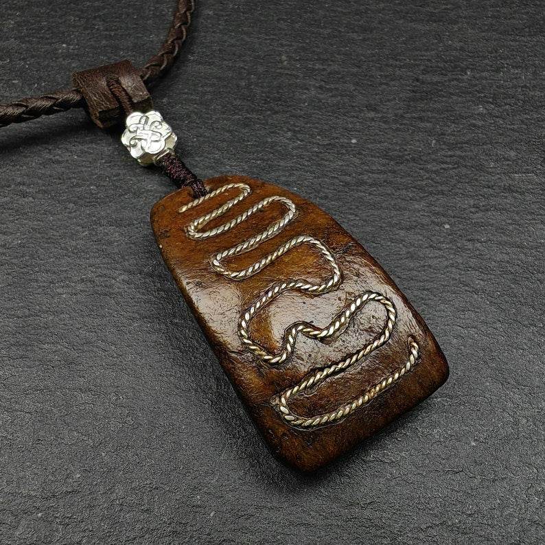 Kapala Pendant Amulet, Inlaid Silver Wire - Gandhanra-ART