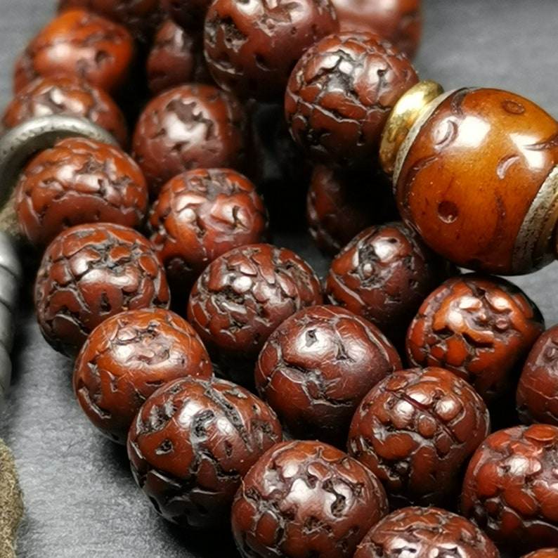 Rosary Beads,Rudraksha Beads Mala Necklace,Prayer Beads - Gandhanra-ART