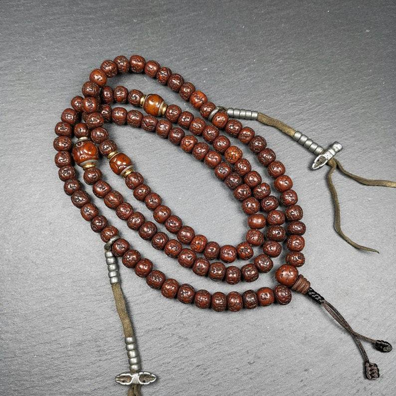Rosary Beads,Rudraksha Beads Mala Necklace,Prayer Beads - Gandhanra-ART