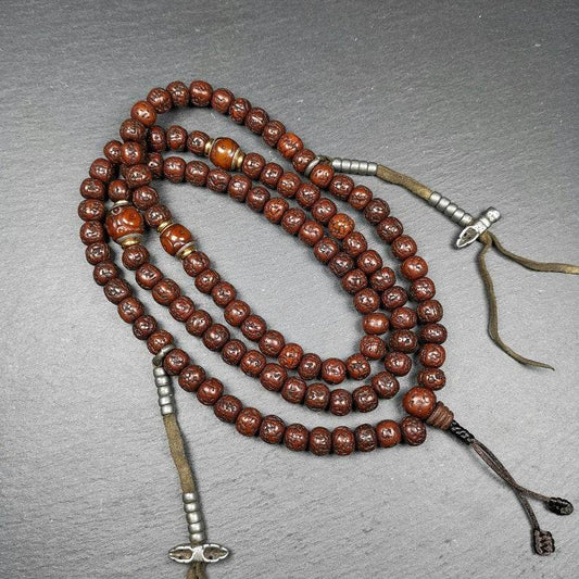 Rosary Beads,Rudraksha Beads Mala Necklace,Prayer Beads - Gandhanra-ART