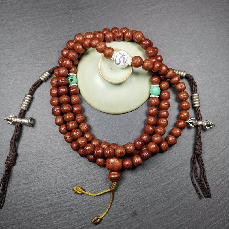 10mm 108 Bodhi Seed Mala Necklace - Gandhanra-ART
