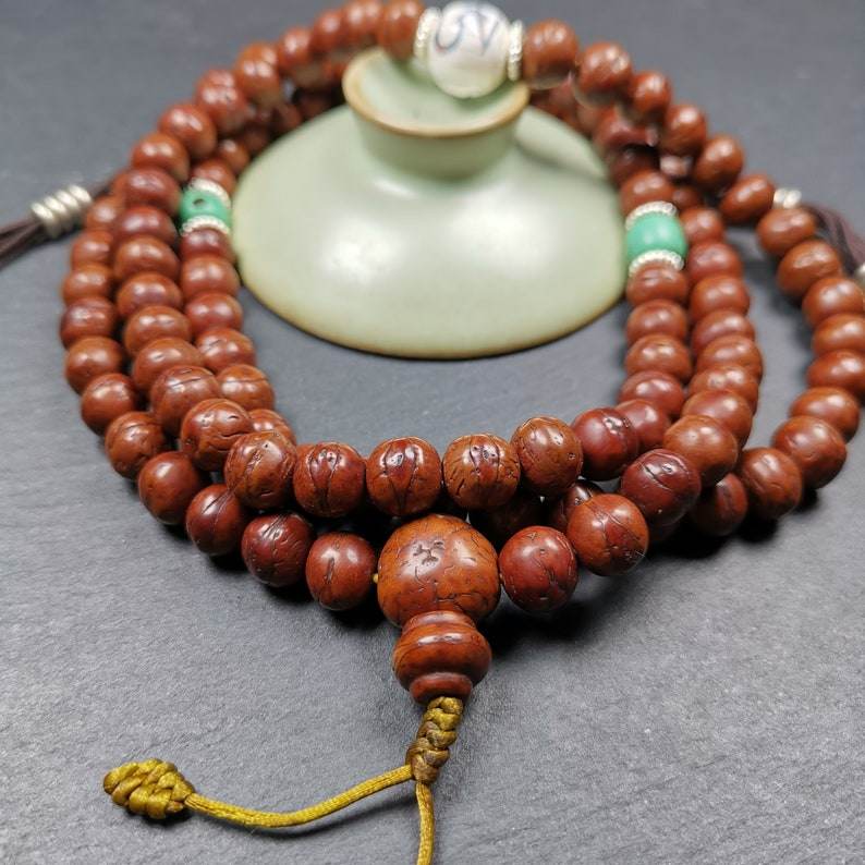 10mm 108 Bodhi Seed Mala Necklace - Gandhanra-ART