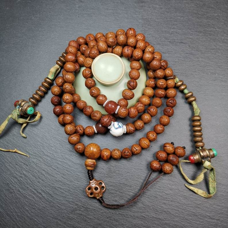 10mm 108 Dragon Eye Bodhi Bead Mala,Prayer Beads - Gandhanra-ART
