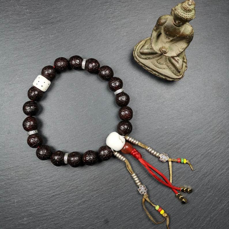 Handhold Wrist Mala, Bodhi Seed Beads Bracelet - Gandhanra-ART