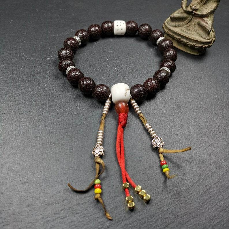 Handhold Wrist Mala, Bodhi Seed Beads Bracelet - Gandhanra-ART