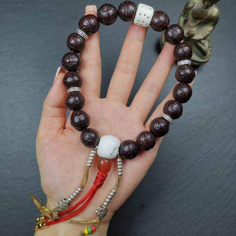 Handhold Wrist Mala, Bodhi Seed Beads Bracelet - Gandhanra-ART