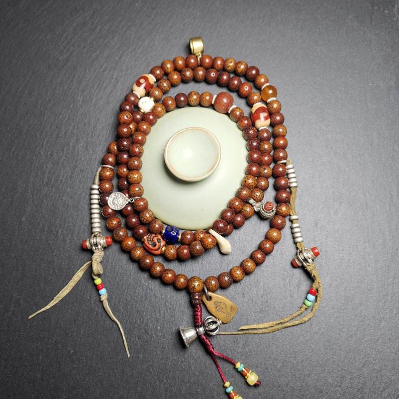 Old Lotus Seed Mala Beads - Prayer Beads - Gandhanra-ART