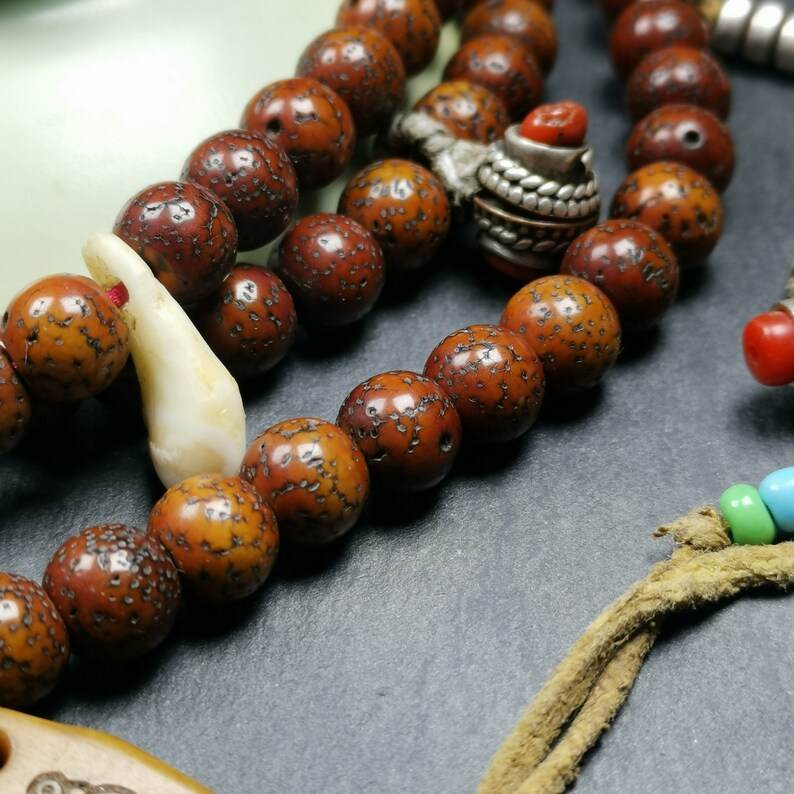 Old Lotus Seed Mala Beads - Prayer Beads - Gandhanra-ART