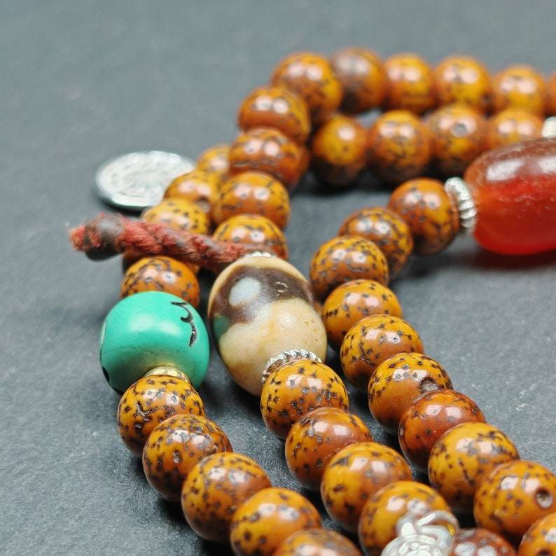 108 Lotus Seed Mala Necklace - Prayer Beads - Gandhanra-ART
