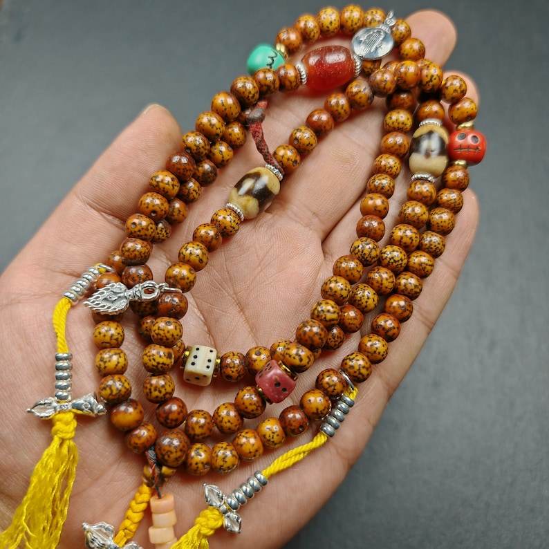 108 Lotus Seed Mala Necklace - Prayer Beads - Gandhanra-ART