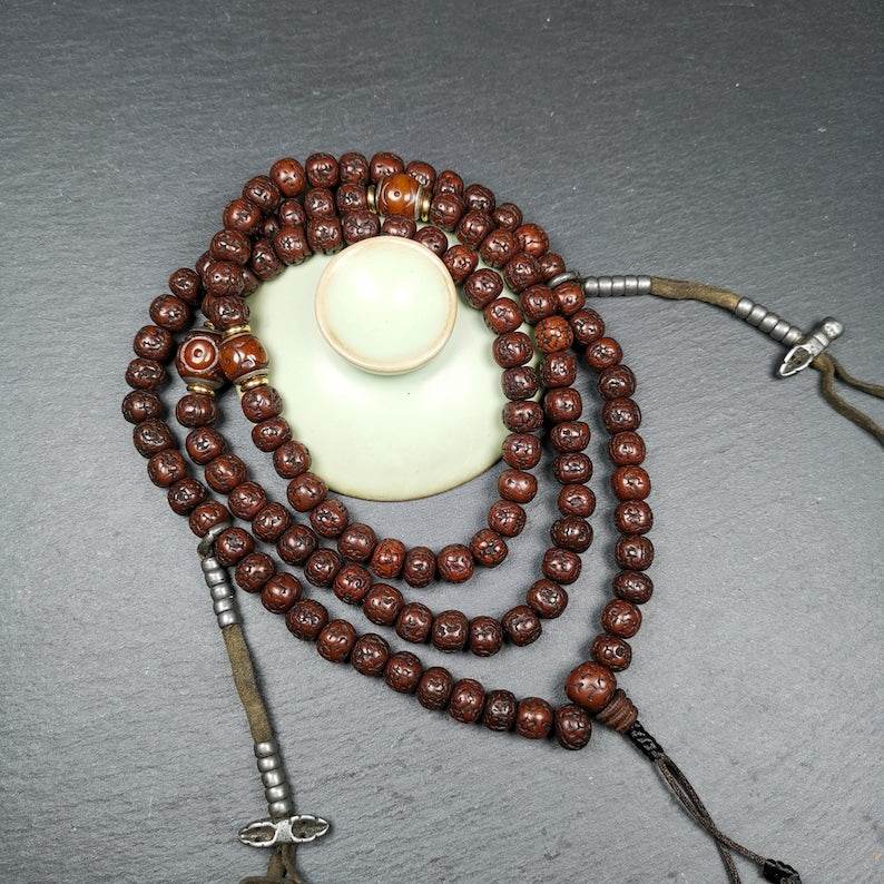 Rosary Beads,Rudraksha Beads Mala Necklace,Prayer Beads - Gandhanra-ART
