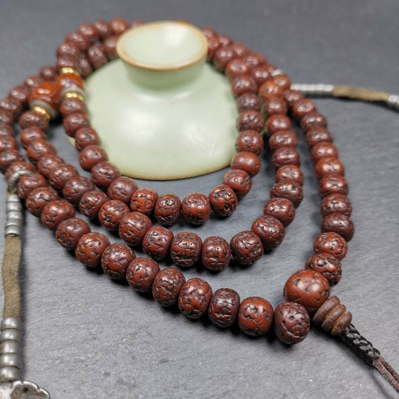 Rosary Beads,Rudraksha Beads Mala Necklace,Prayer Beads - Gandhanra-ART