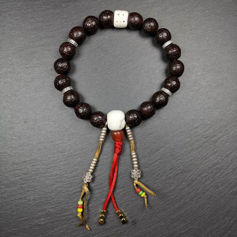 Handhold Wrist Mala, Bodhi Seed Beads Bracelet - Gandhanra-ART