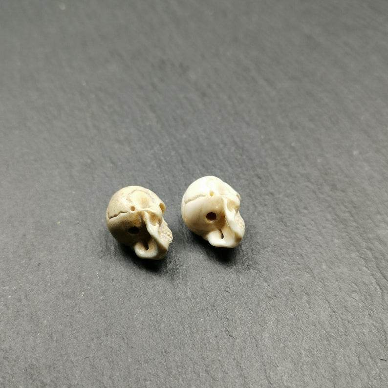 White Skull Spacer Bead for Prayer Bead - Gandhanra-ART