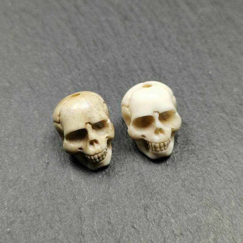 White Skull Spacer Bead for Prayer Bead - Gandhanra-ART
