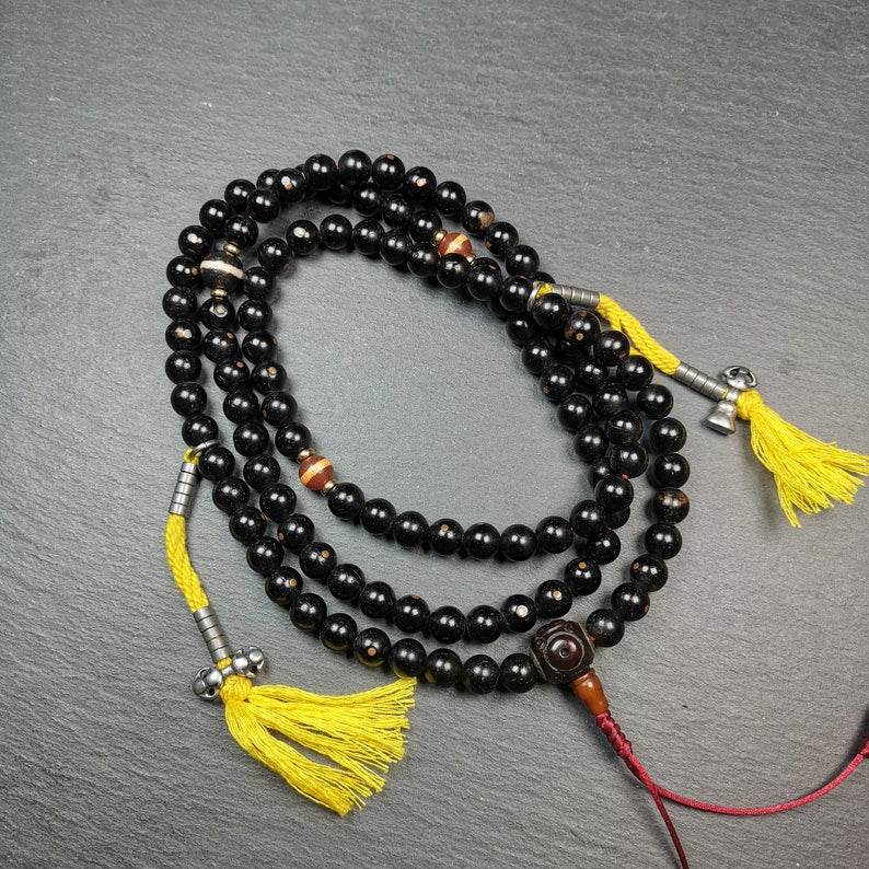 108 Coconut Bead Mala Necklace, Prayer Beads - Gandhanra-ART