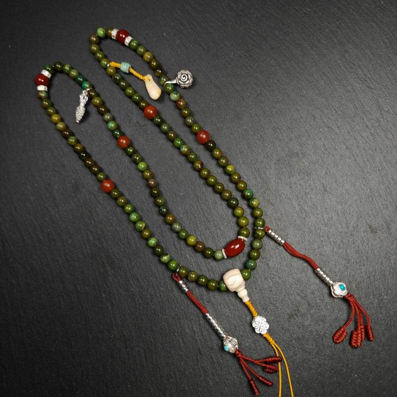 108 Turquoise Mala Necklace - Gandhanra-ART