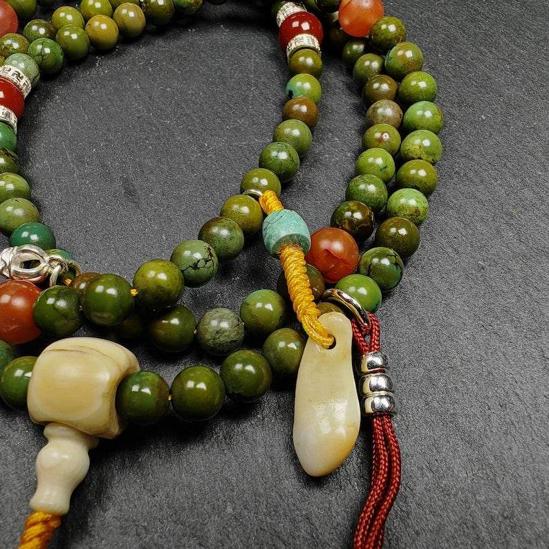 108 Turquoise Mala Necklace - Gandhanra-ART