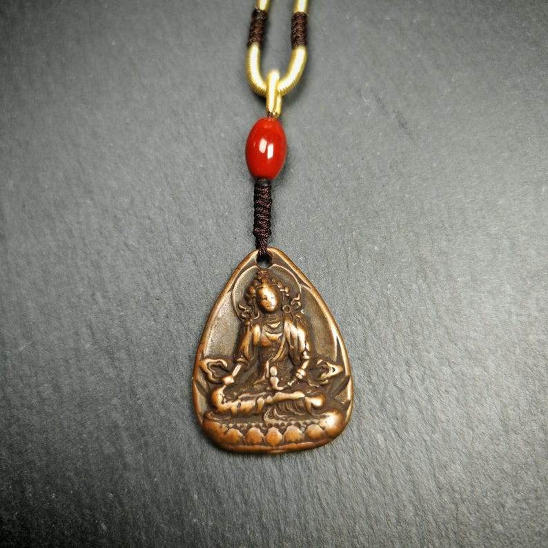 Statue Amulet,Green Tara Pendant - Gandhanra-ART