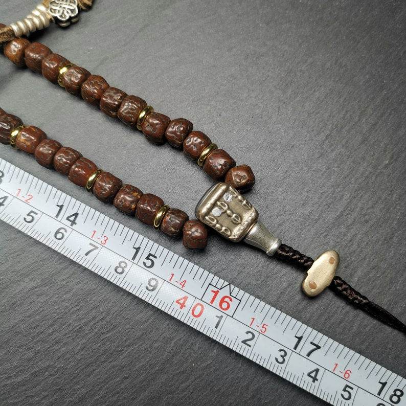 Old 8mm 108 Rudraksha Mala Necklace,Prayer Beads - Gandhanra-ART