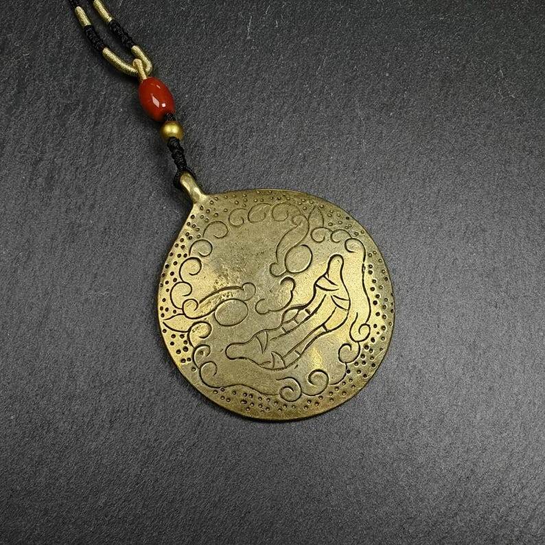 Mandala Flower Amulet Melong Mirror Pendant - Gandhanra-ART