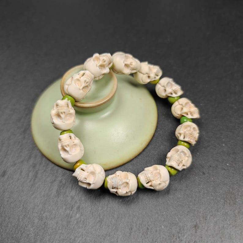 Citipat Skull Bead Bracelet,Wrist Mala - Gandhanra-ART