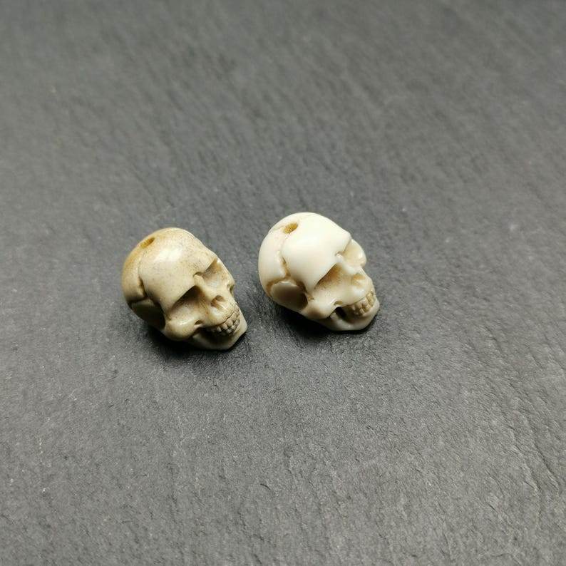 White Skull Spacer Bead for Prayer Bead - Gandhanra-ART