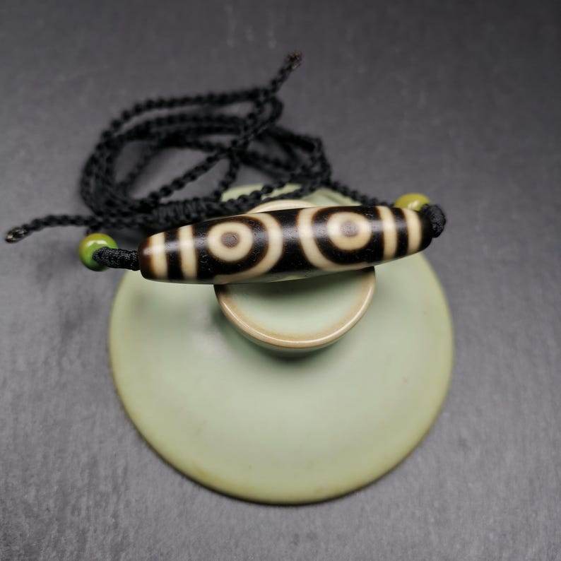 3 Eyed Dzi Bead Necklace - Gandhanra-ART