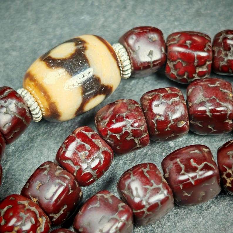 Mala Necklace,Old 8mm 108 Rudraksha Prayer Beads - Gandhanra-ART