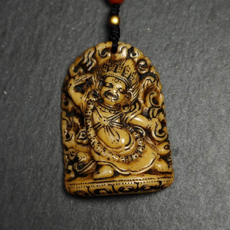 Statue Pendant, Vajrapani Amulet Badge - Gandhanra-ART