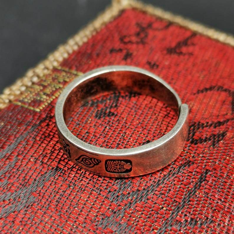 Silver Ring | Mantra of Drashi Lhamo - Gandhanra-ART