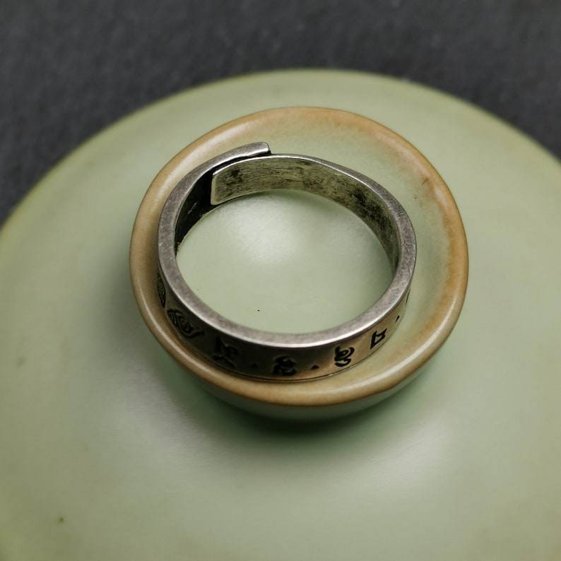 Silver Ring | Mantra of Drashi Lhamo - Gandhanra-ART