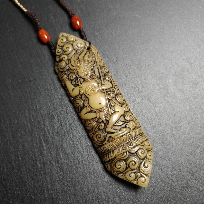 Troma Nagmo Amulet - Black Dakini Female Deity Pendant - Gandhanra-ART