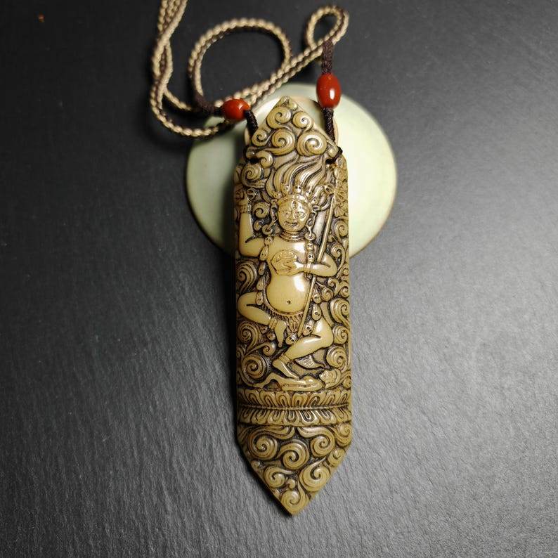 Troma Nagmo Amulet - Black Dakini Female Deity Pendant - Gandhanra-ART