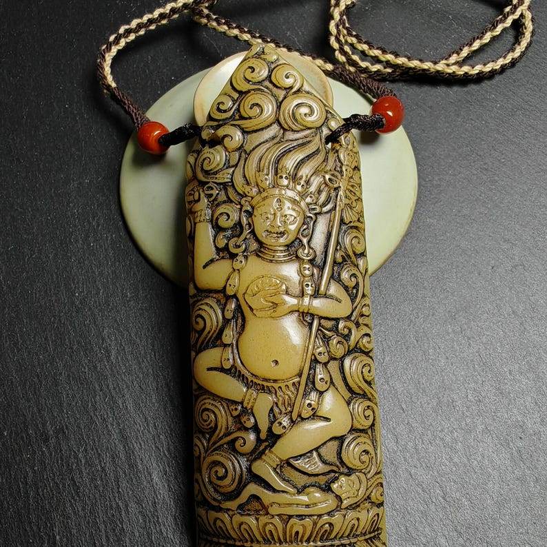 Troma Nagmo Amulet - Black Dakini Female Deity Pendant - Gandhanra-ART