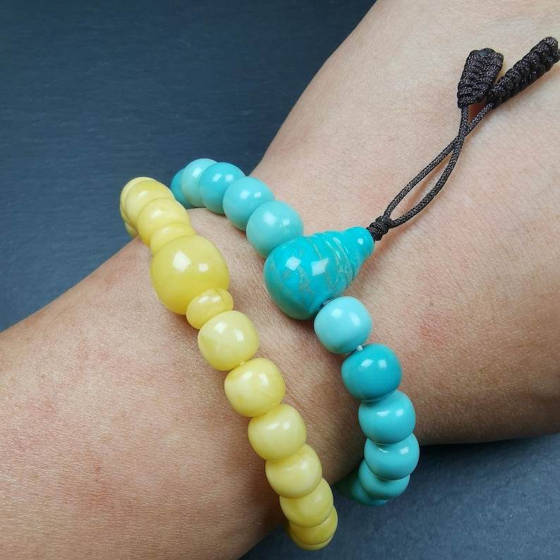 TIBETAN BRACELET - Beaded Wrist Mala Bracelet - Gandhanra-ART
