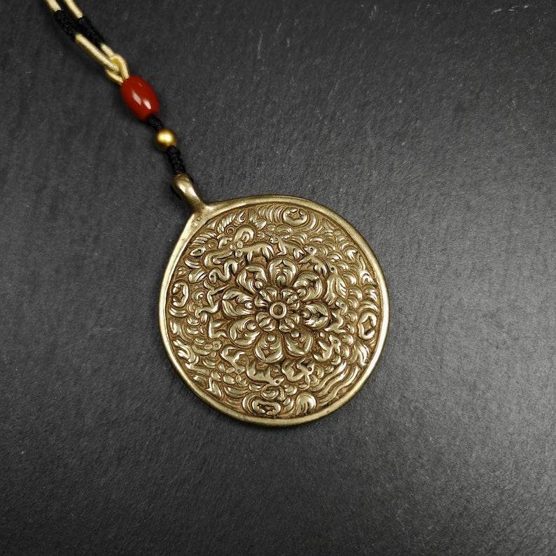 Mandala Flower Amulet Melong Mirror Pendant - Gandhanra-ART