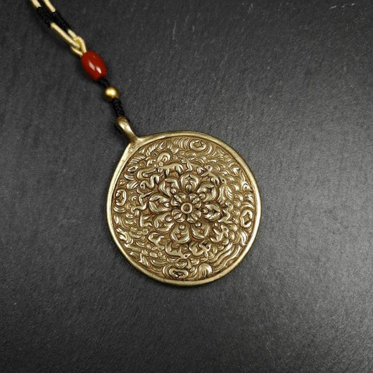 Mandala Flower Amulet Melong Mirror Pendant - Gandhanra-ART