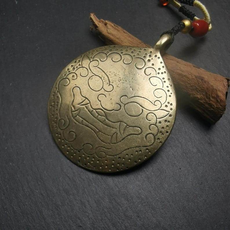 Mandala Flower Amulet Melong Mirror Pendant - Gandhanra-ART