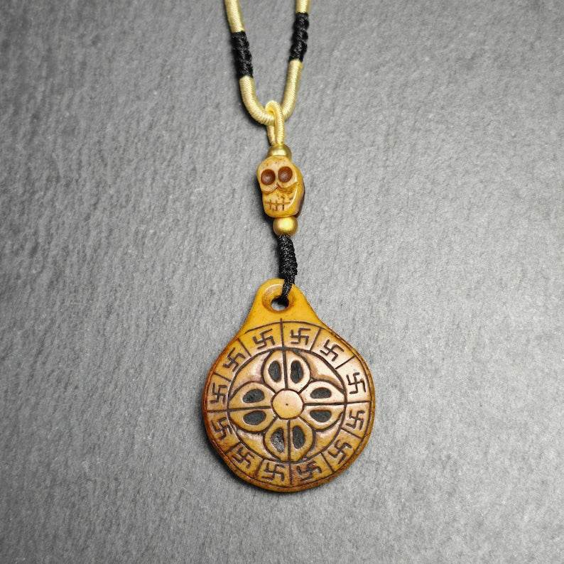 Kapala Citipati Mandala Pendant Amulet,40mm × 32mm - Gandhanra-ART